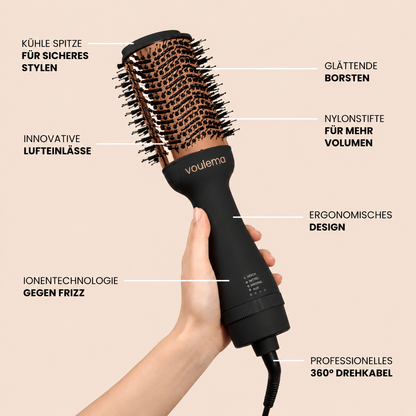 Voluméa 3-in-1 Heißluftbürste für Volumen, Glanz & Styling