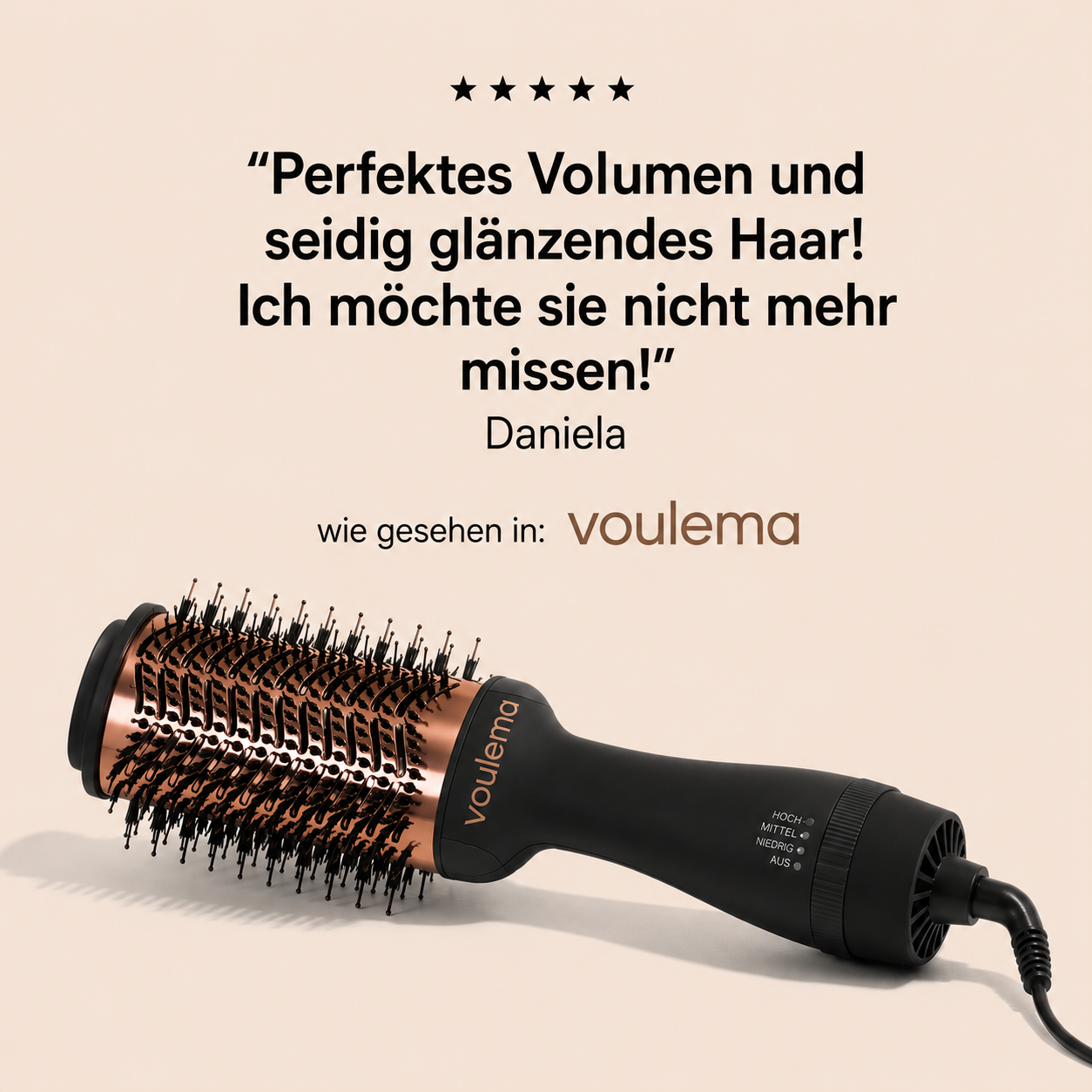Voluméa 3-in-1 Heißluftbürste für Volumen, Glanz & Styling